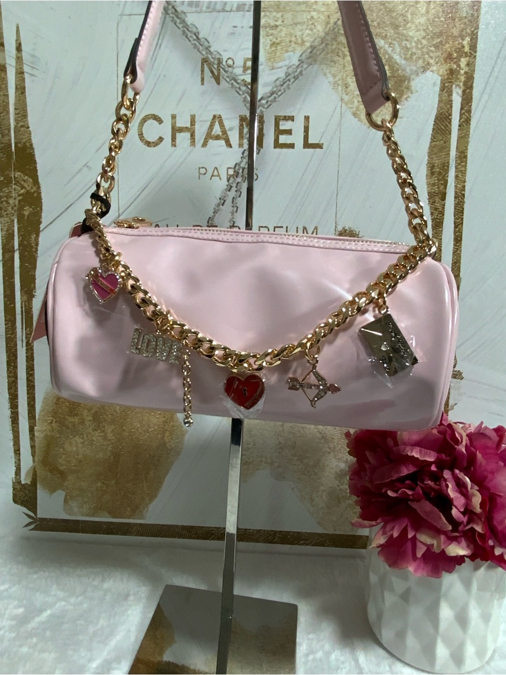 Juicy Couture Pink Patent Mini Charm Shoulder Bag